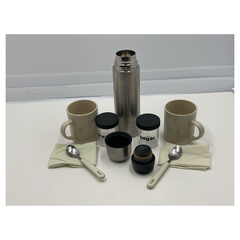 Gevalia Stainless Steel Travel Coffee Set with Thermos Mugs & Spoons - Picture 2 of 4